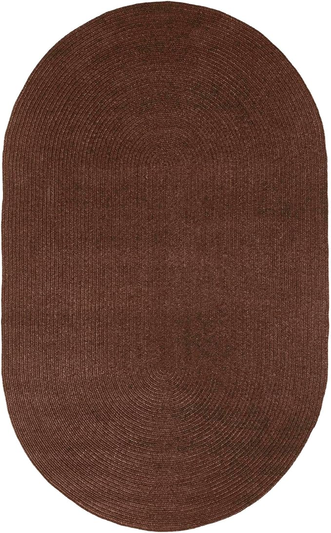 Superior Indoor/Outdoor Area Rug, Reversible Braided Floor Decor for Living Room, Kitchen, Patio, Front Porch, Modern Boho Farmhouse Rugs, Hardwood, Bedroom Accessories, 4' x 6', Cocoa