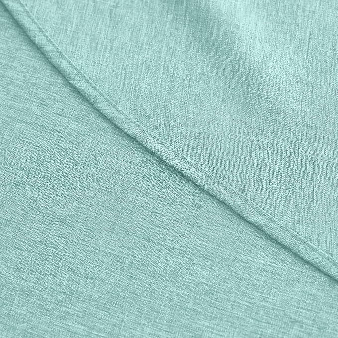 Decorelia Waterproof Round Tablecloth for Round Dining Table, Decorative Rustic Soft Wipeable Table Cloths Cover Indoor Outdoor Use for Holiday,Wedding, Kitchen (70 Inch,Round (4-6 Seats),Aqua)