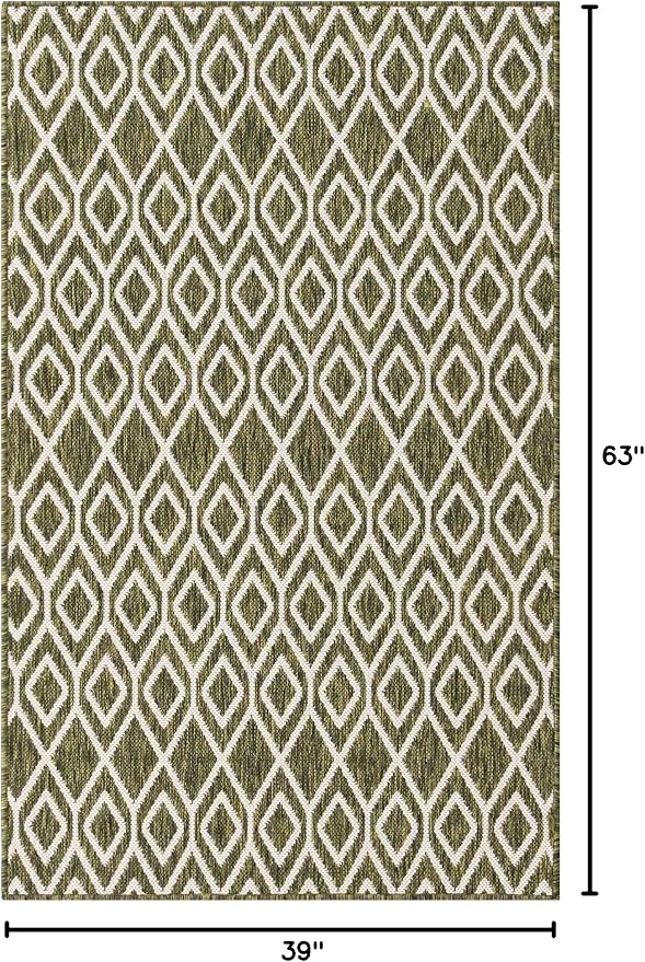 Jill Zarin Outdoor Collection Area Rug - Turks and Caicos (3' 3" x 5' 3" Rectangle Green/Ivory)