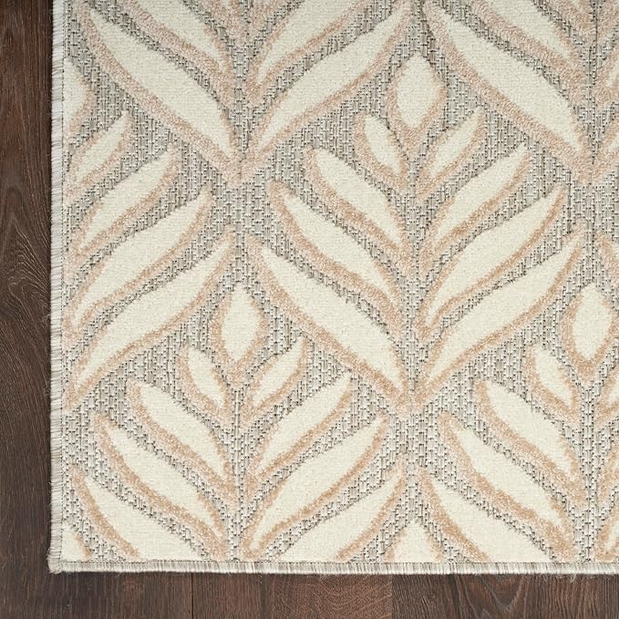 Nourison Home Aloha Ivory Grey 7' x 10' Area Rug - Easy Clean, Non Shedding, Bed Room, Living Room, Dining Room, Kitchen (7' x 10')