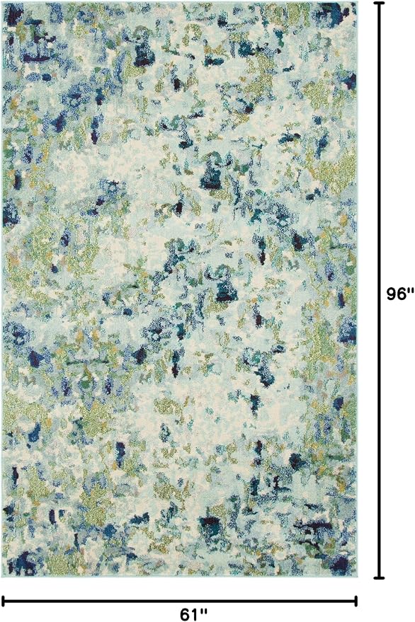 Unique Loom Chromatic Collection Area Rug - Champagne (5' 1" x 8' Rectangle, Light Blue/ Blue)