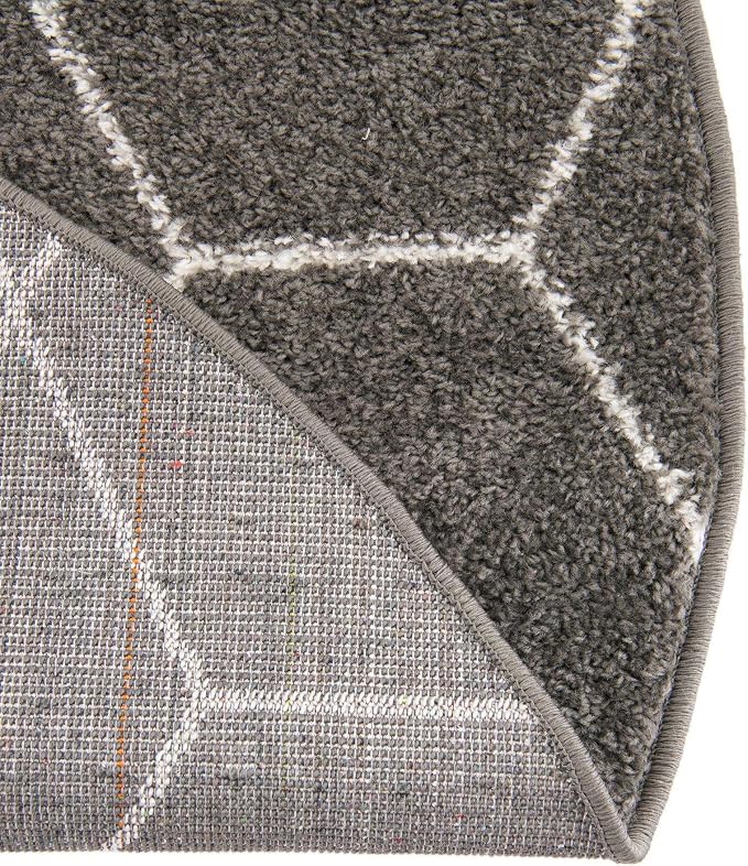 Unique Loom Trellis Frieze Collection Area Rug - Geometric (12' Round Dark Gray/Ivory)