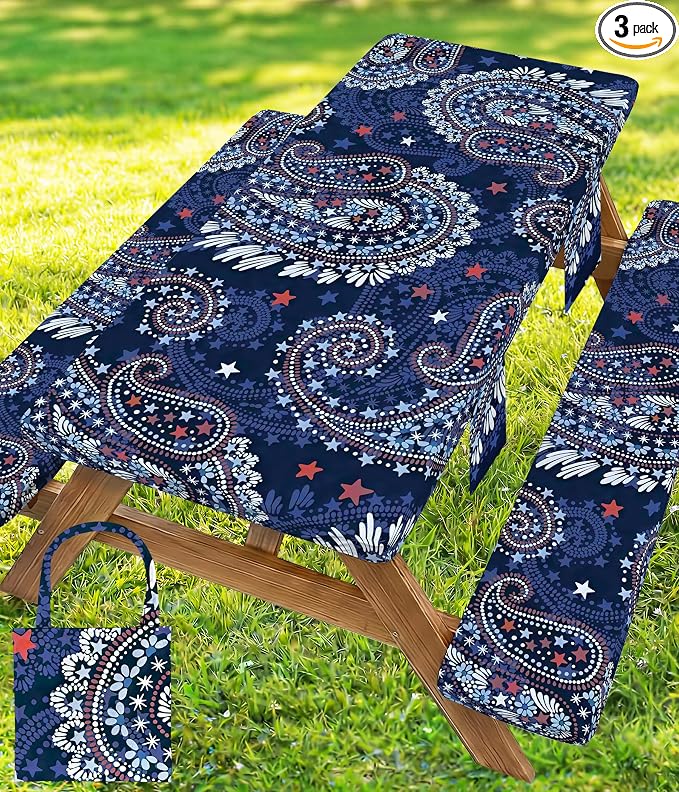 Picnic Table Cover with Bench Covers Tablecloth Table Cloth Camping Gifts for 30th 40th 50th 55th 60th 70th 80th 45th 65th 75th 40 50 55 60 65 70 Year Old Camper RV Owner Camping Lovers Men Women