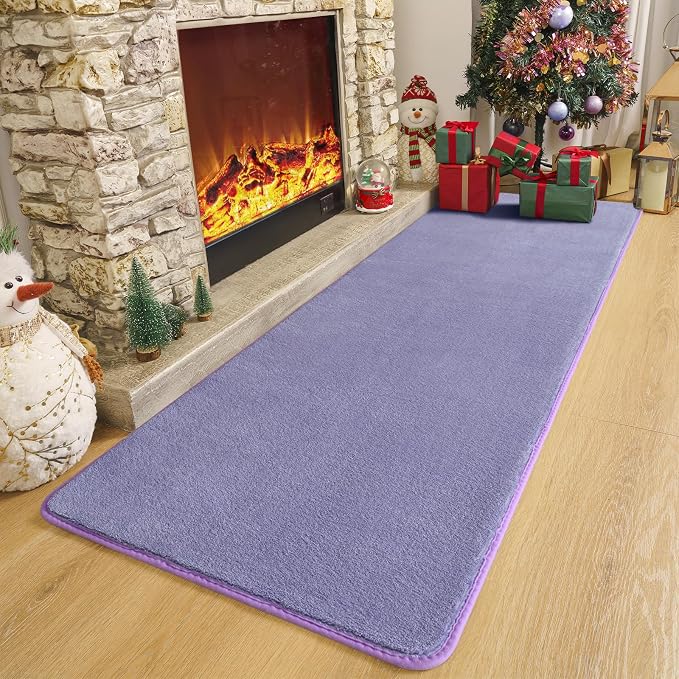 Amearea Modern Soft Hallway Runner Rug, 2x6 Feet Purple Washable Runner Rug | Fluffy Bedroom Bedside Rugs, Indoor Non Slip Memory Foam Rug Carpet for Hallway Entrance Kitchen Living Room Decor