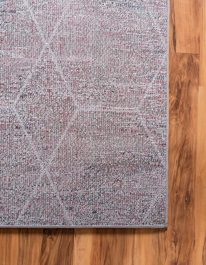 Unique Loom Trellis Frieze Collection Area Rug - Geometric (2' x 6' Runner, Blue Multi/ Ivory)
