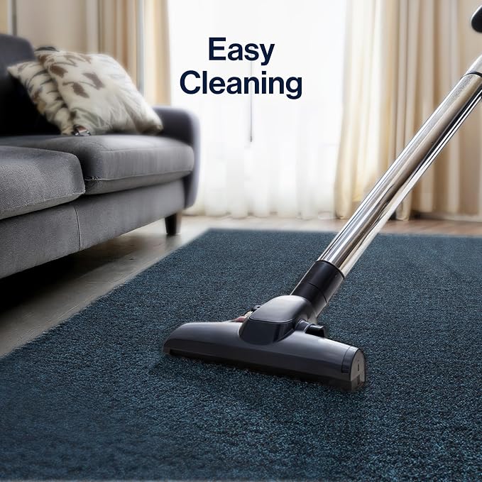 JONATHAN Y Haze Solid Low-Pile Navy Indoor Area Rug 3x5, Coastal,Bohemian,Minimalist,Classic, Easy-Cleaning for Living Room,Bedroom,Kitchen,Pet Friendly,Non-Shedding (SEU100C-3)