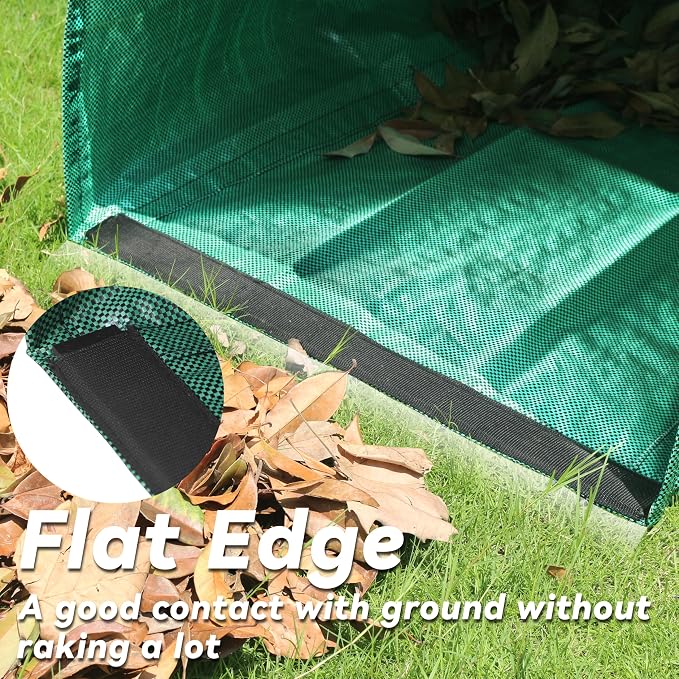 2 Pack 53 Gallon Reusable Leaf Bags, Lawn and Yard Waste Bags with Wide Opening, Foldable Garden Bags for Leaves and Grass Clippings
