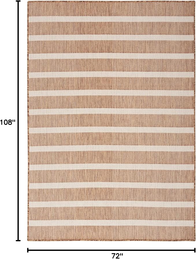 Nourison Home Positano Jute Ivory 6' x 9' Area Rug - Easy Clean, Non Shedding, Bed Room, Living Room, Dining Room, Kitchen (6' x 9')