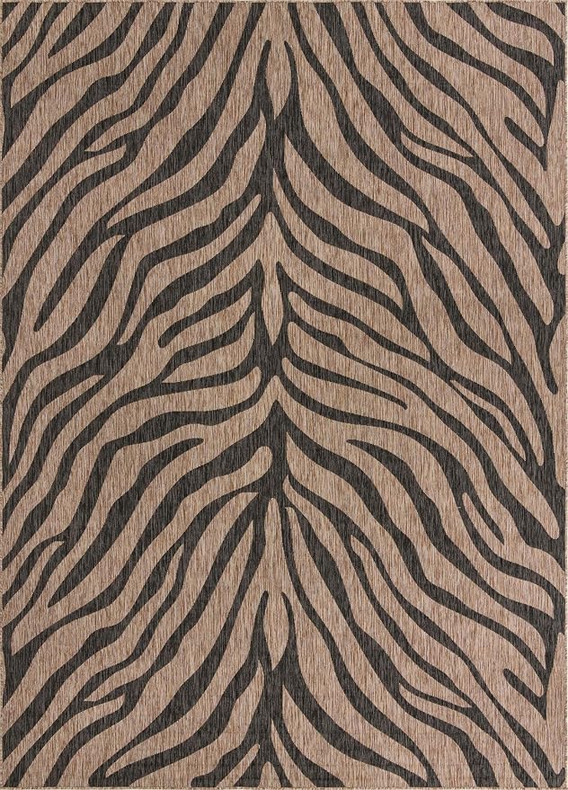 Unique Loom Outdoor Safari Collection Area Rug - Tsavo (10' x 14' 1" Rectangle, Natural/ Ivory)