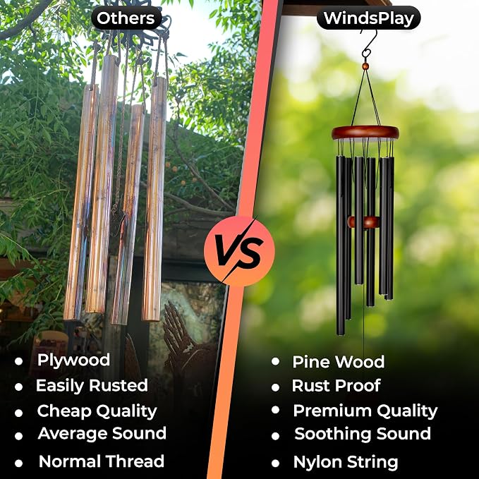 Best Memorial Wind Chimes for Loss of Father - 32.5" Long - Unique Sympathy Wind Chimes for Loss of Father - Prime Bereavement Gifts for Loss of Father - Finest Remembrance Gifts for Loss of Father
