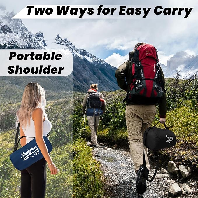 Waterproof Outdoor Blanket 62"x51" Sherpa Fleece 300GSM Navy | Stadium Blankets for Camping, Packable, Windproof Emergency Throw for Grass Picnic Hiking Road Trip, Machine Washable