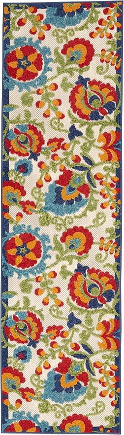 Nourison Home Aloha Multicolor 2' x 6' Area Rug - Easy Clean, Non Shedding, Bed Room, Living Room, Dining Room, Kitchen (6' Runner)