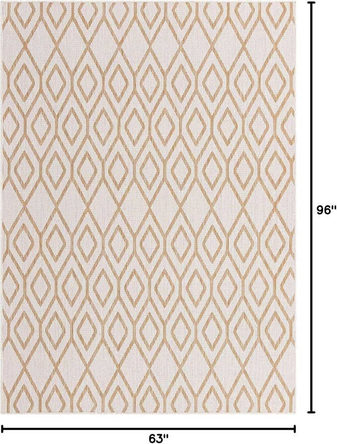 Jill Zarin Outdoor Collection Area Rug - Turks and Caicos (5' 3" x 8' Rectangle Beige/Brown)