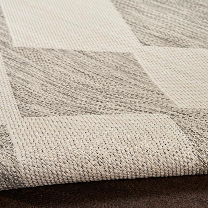 Nourison Home Positano Light Grey 5' x 7' Area Rug - Easy Clean, Non Shedding, Bed Room, Living Room, Dining Room, Kitchen (5' x 7')