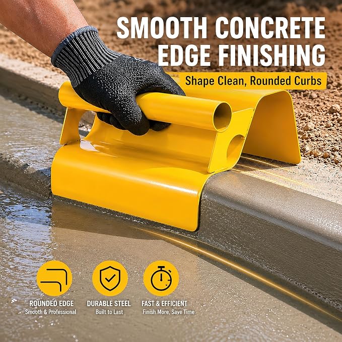 Concrete Curb Trowel, Landscape Curb Trowel with Putty Knife Stainless Steel Curb Tool for Concrete Edging and Border Finishing