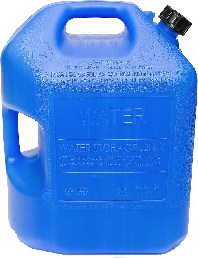 Midwest Can 6700-4PK Water Can with Spout - 6 Gallon Capacity, (Pack of 4)