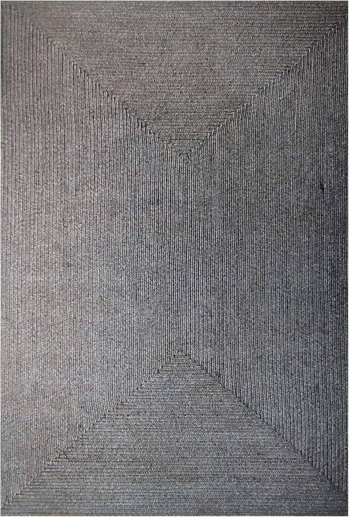 Superior Indoor/ Outdoor Large Area Rug, Reversible Braided Home Floor Decor for Living Room, Kitchen, Entryway, Patio, Front Porch, Deck, Modern, Boho, Farmhouse Style, 5' x 8', Slate