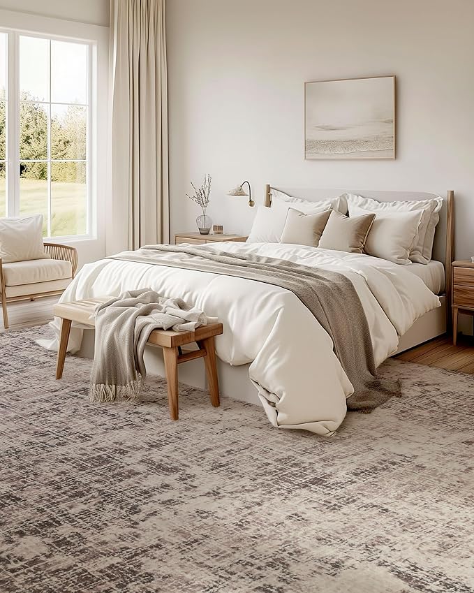 ILANGO 8x10 Modern Area Rug for Living Room Ultra Soft Machine Washable Lightweight Kid & Pet Friendly Stain Resistant Non-Shedding Large Carpet for Bedroom Dining Room Home Office Mat