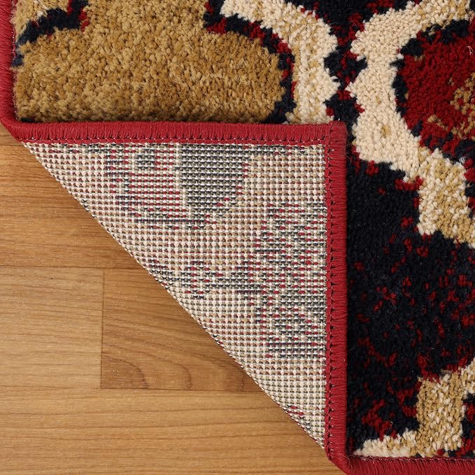 SUPERIOR Modern Indoor Area Rug, Non Slip Rug, 5'x8', Red Blue | Geometric Design Floor Décor, Easy Care High Traffic Areas Living Dining Room, Bedroom, Office, Entryway, Viking Collection