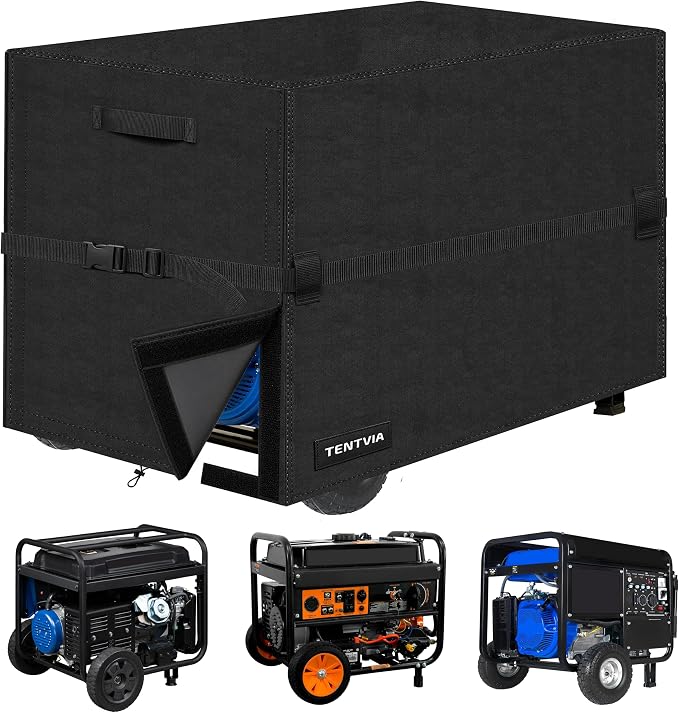 Waterproof Generator Cover,600D Heavy-Duty Oxford Fabric, Dustproof and Waterproof Protection for Generators (Upgrade, 28''Lx26''Wx24''H)