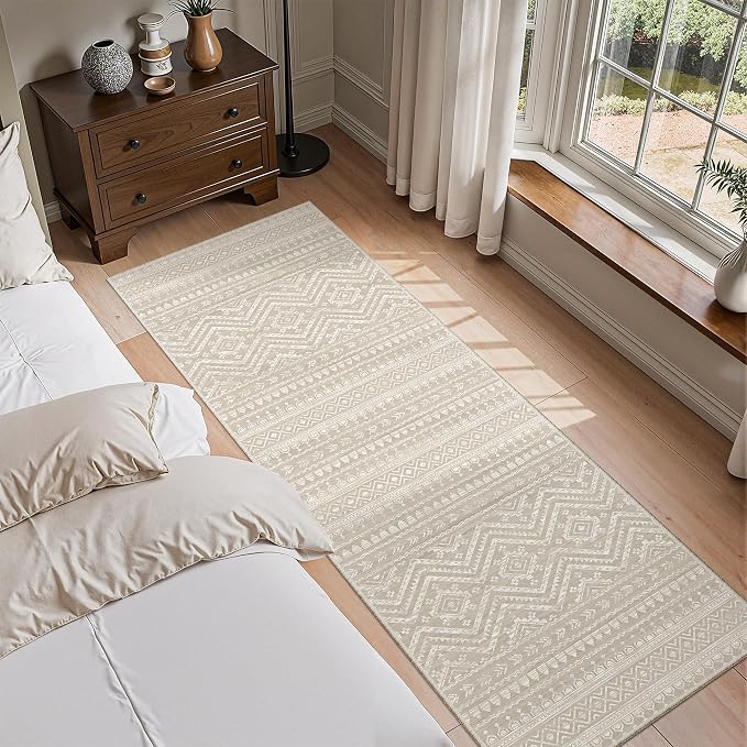 Miukiki Washable 2x6 Runner Rug Hallway Non Slip Kitchen Runner Brown | Machine Washable Long Floor Runner for Hallway Entryway Laundry Room Living Room Bedroom, Stain Resistant Indoor Carpet 2'x6'