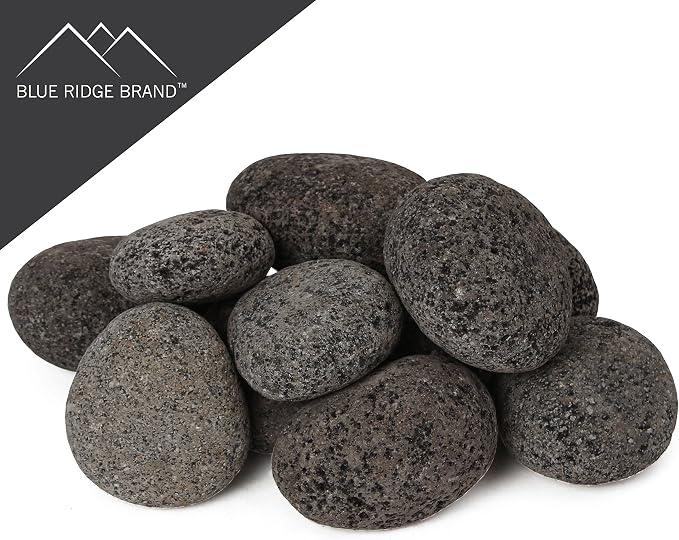 Lava Rock - 25-Pound Tumbled Lava Stones - 3" Black/Gray Lava Pebbles - Volcanic Rock - Landscaping Rocks - Large