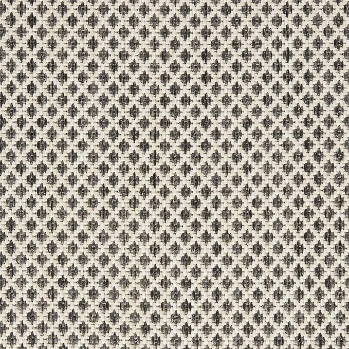 Nourison Home Courtyard Ivory Charcoal 6' x Round Area Rug - Easy Clean, Non Shedding, Bed Room, Living Room, Dining Room, Kitchen (6' x Round)