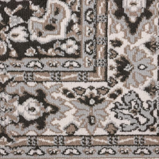 Home Dynamix Premium Sakarya Traditional Medallion Border Area Rug, Ivory/Taupe, 7'9"x10'8" Rectangle