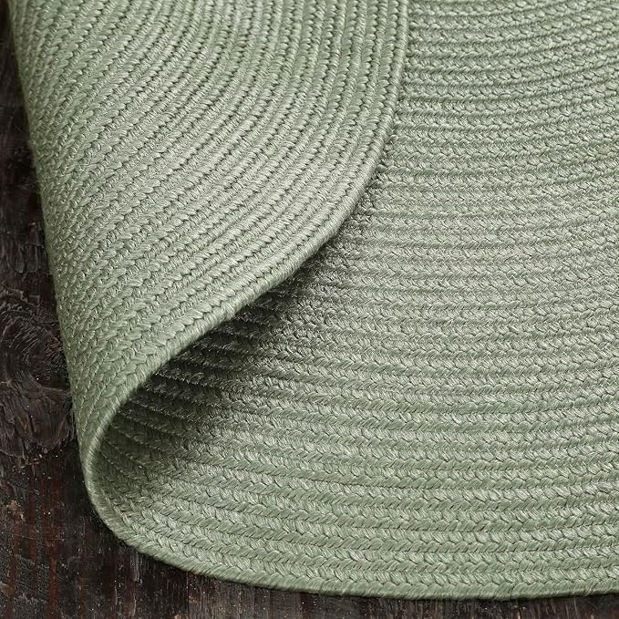 Superior Indoor Outdoor Area Rug, Handwoven Reversible Braided Home Decor for Living Room, Kitchen, Dining Room Floors, Patio, Front Porch, Deck, Modern, Boho, Farmhouse Style, 8' x 10', Fog Green