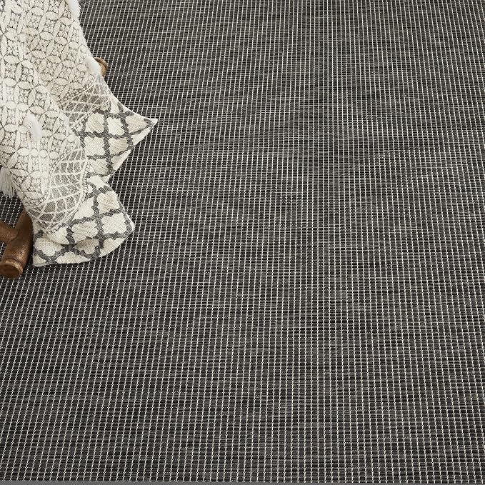 Nourison Home Positano Charcoal 8' x Round Area Rug - Easy Clean, Non Shedding, Bed Room, Living Room, Dining Room, Kitchen (8' x Round)