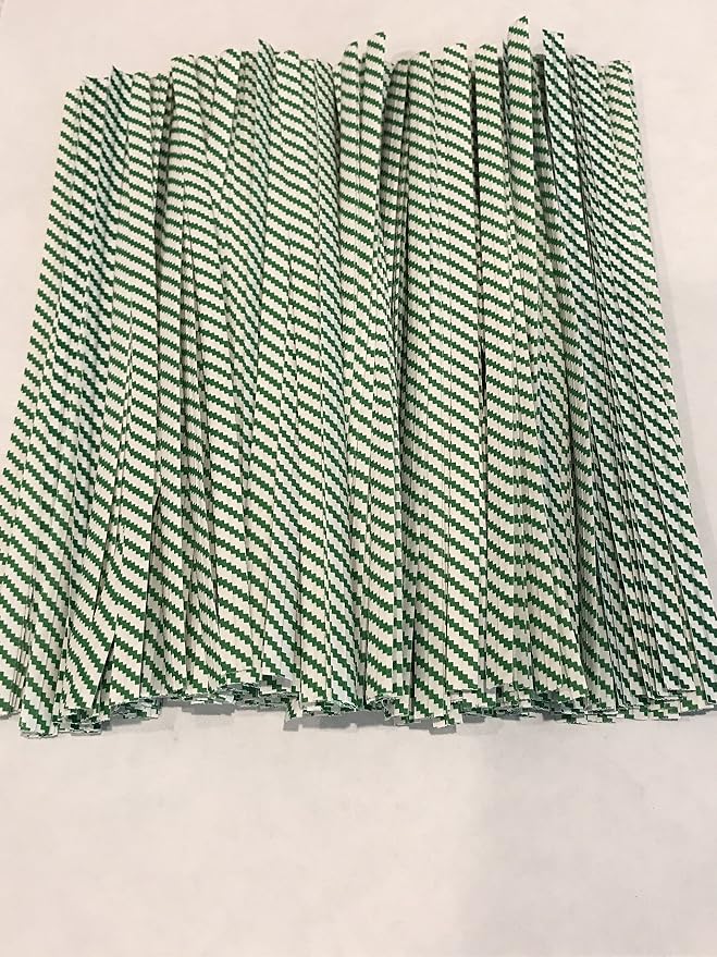 2000 Twist Ties 7" Length Plastic Coated Pater No Rip Cellophane Assorted Colors (Green & White)