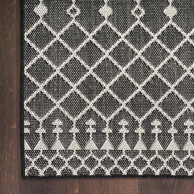 Nourison Home Positano Black 7' x 10' Area Rug - Easy Clean, Non Shedding, Bed Room, Living Room, Dining Room, Kitchen (7' x 10')