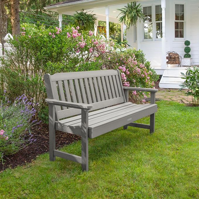 highwood Lehigh Garden Bench, 5 feet, Harbor Gray