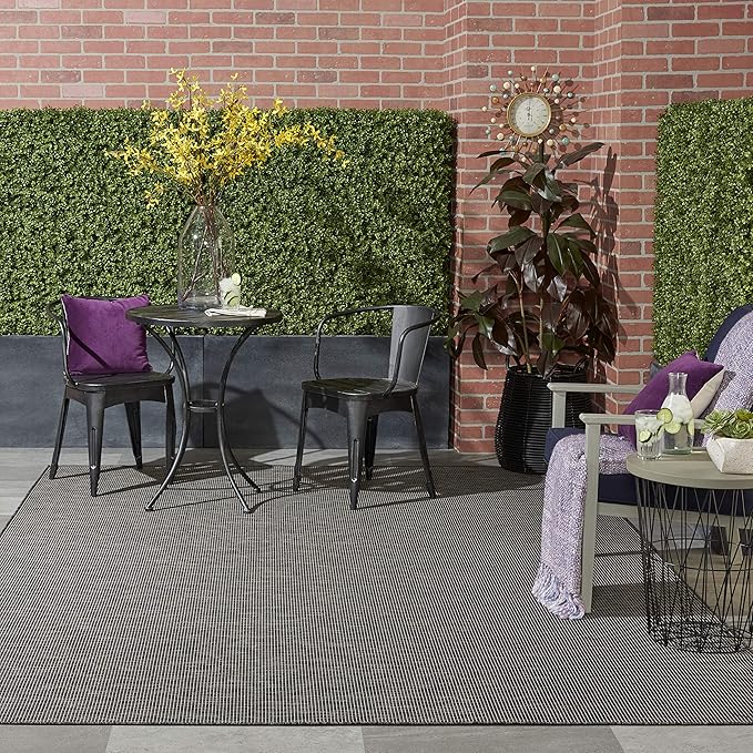 Nourison Home Positano Charcoal 2'2" x 12' Area Rug - Easy Clean, Non Shedding, Bed Room, Living Room, Dining Room, Kitchen (12' Runner)