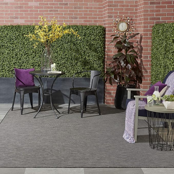 Nourison Home Positano Charcoal 8' x 10' Area Rug - Easy Clean, Non Shedding, Bed Room, Living Room, Dining Room, Kitchen (8' x 10')
