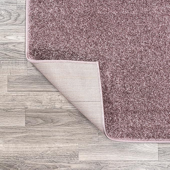 JONATHAN Y Haze Solid Low-Pile Light Purple Indoor Area Rug 8x10, Coastal,Bohemian,Minimalist,Classic, Easy-Cleaning for Living Room,Bedroom,Kitchen,Pet Friendly,Non-Shedding (SEU100R-8)