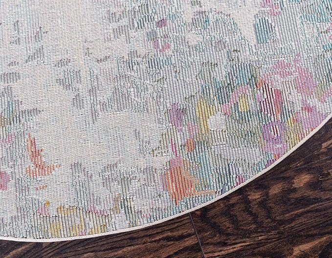 Unique Loom Chromatic Collection Area Rug - Joyous (5' Round Multi/Blue)