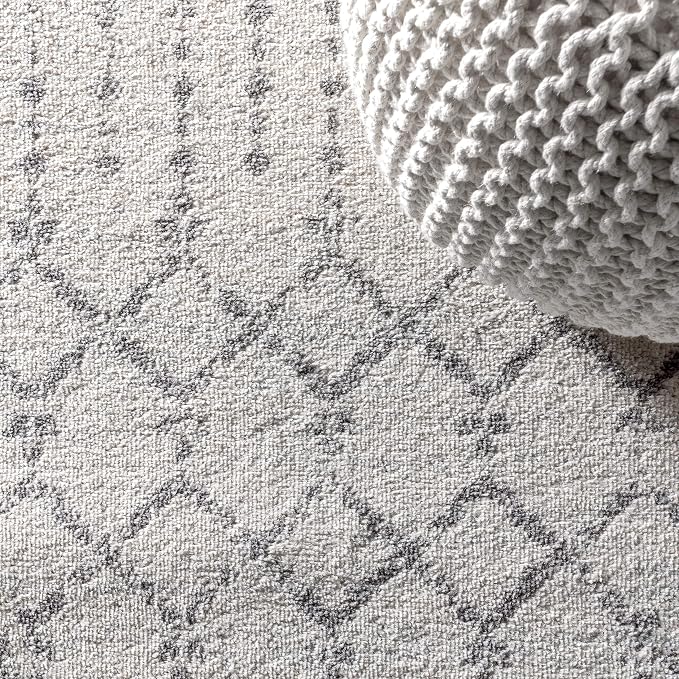 JONATHAN Y Boho Vintage Diamond Cream/Gray Runner Rug 2X10 ft, Moroccan Hype for Living Room, Bedroom, Kitchen, Office, Easy-Cleaning, High Traffic, Pet-Friendly, Non-Shedding (MOH101B-210)