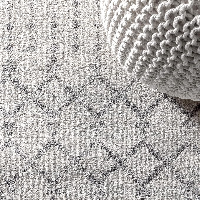 JONATHAN Y Boho Vintage Diamond Cream/Gray Runner Rug 2X20 ft, Moroccan Hype for Living Room, Bedroom, Kitchen, Office, Easy-Cleaning, High Traffic, Pet-Friendly, Non-Shedding (MOH101B-220)