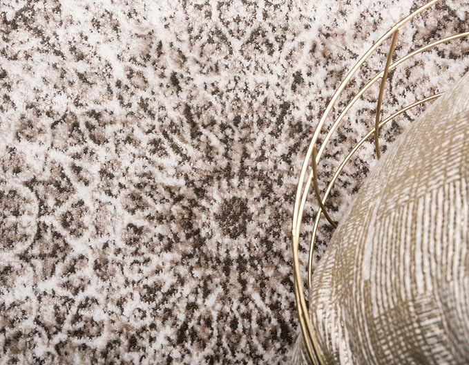 Unique Loom Sofia Collection Area Rug - Grace (2' x 9' 10" Runner, Brown/ Ivory)