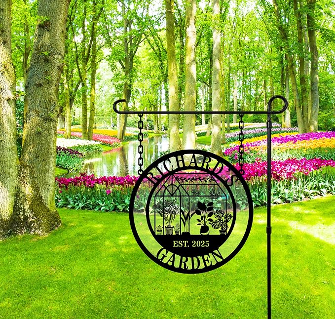 Personalized Metal Garden Greenhouse Sign, Custom Hanging Garden Decor for Outside, Unique Gardenhouse Sign,Perfect Mother's Day, Grandma, Sister Gift