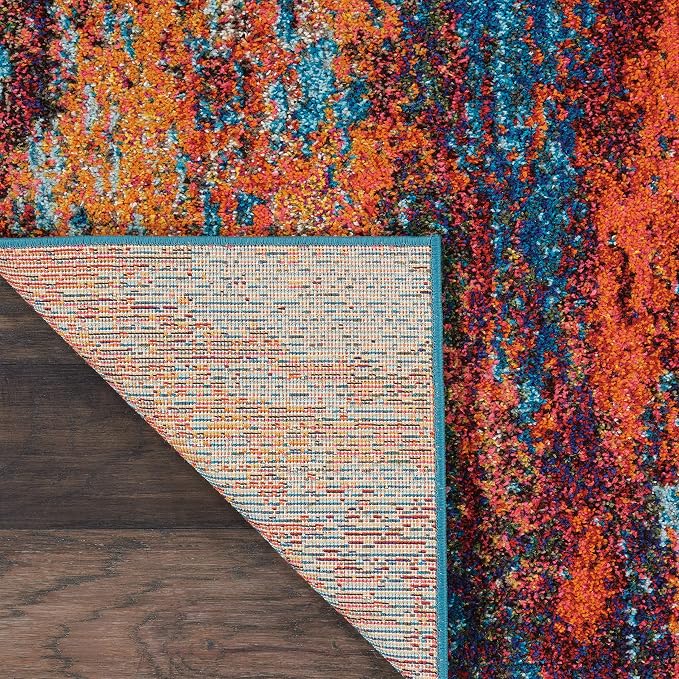Nourison Home Celestial Atlantic 2'2" x 12' Area Rug - Easy Clean, Non Shedding, Bed Room, Living Room, Dining Room, Kitchen (12' Runner)