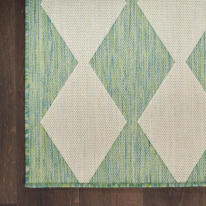 Nourison Home Positano Blue Green 6' x 9' Area Rug - Easy Clean, Non Shedding, Bed Room, Living Room, Dining Room, Kitchen (6' x 9')