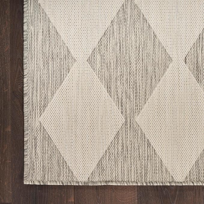Nourison Home Positano Light Grey 7' x 10' Area Rug - Easy Clean, Non Shedding, Bed Room, Living Room, Dining Room, Kitchen (7' x 10')