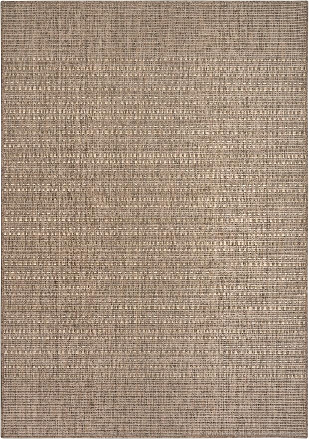 Nourison Home Tulum Brown 6' x 9' Area Rug - Easy Clean, Non Shedding, Bed Room, Living Room, Dining Room, Kitchen (6' x 9')