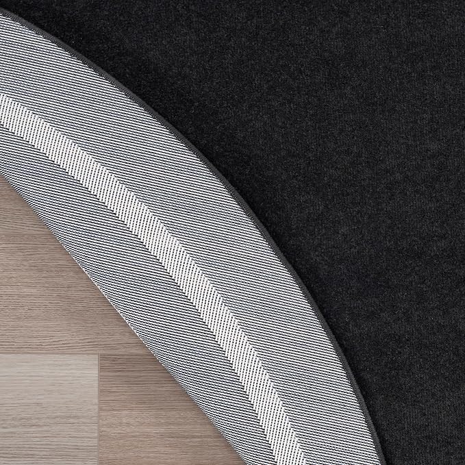 Nourison Home Nourison Essentials Black Ivory 4' x Round Area Rug - Easy Clean, Non Shedding, Bed Room, Living Room, Dining Room, Kitchen (4' x Round)