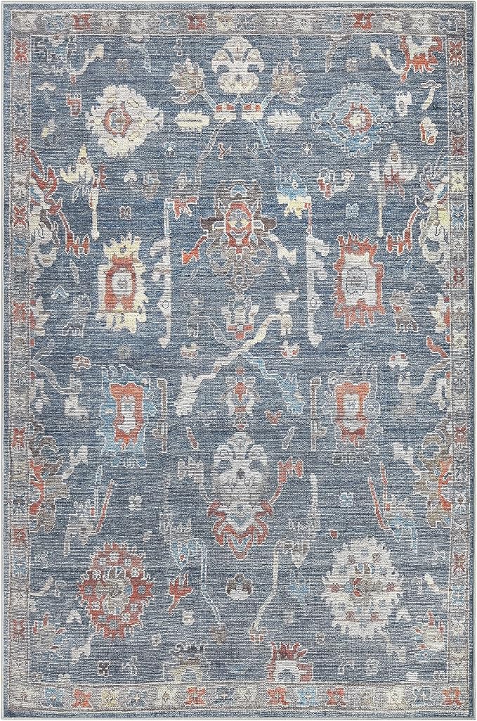 Keen Home Design Vintage Washable Area Rug, Non-Slip Low Pile, 8x10 | Machine Washable Cotton Chenille, 0.25In Low Pile, Rubber Non-Slip Back; Living Room, Bedroom, Dining Room, Office