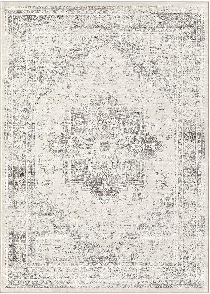 UERMEI 10x14 Area Rug Living Room Rugs - Washable Vintage Soft Large Rug Indoor Floor No Slip Rug Carpet for Bedroom Farmhouse Under Dining Table Home Office Decor - Beige/Camel