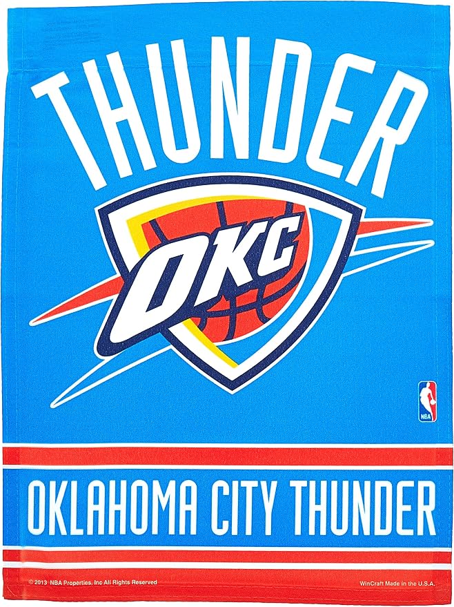 Wincraft NBA Oklahoma City Thunder Garden Flag 12x18, 2 Sided, Team Color