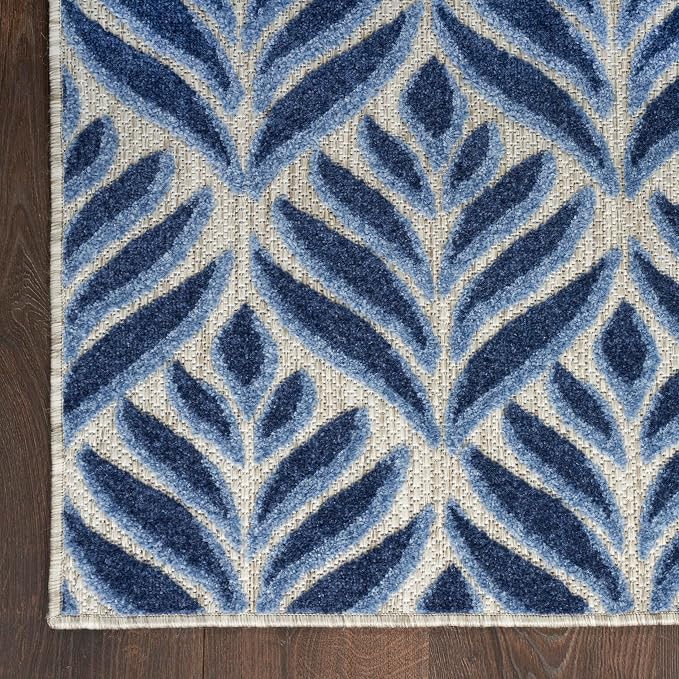 Nourison Home Aloha Blue 7' x 10' Area Rug - Easy Clean, Non Shedding, Bed Room, Living Room, Dining Room, Kitchen (7' x 10')